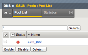 Shows a GTM Pool as down
