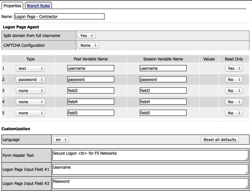 Contractor Logon Page Action